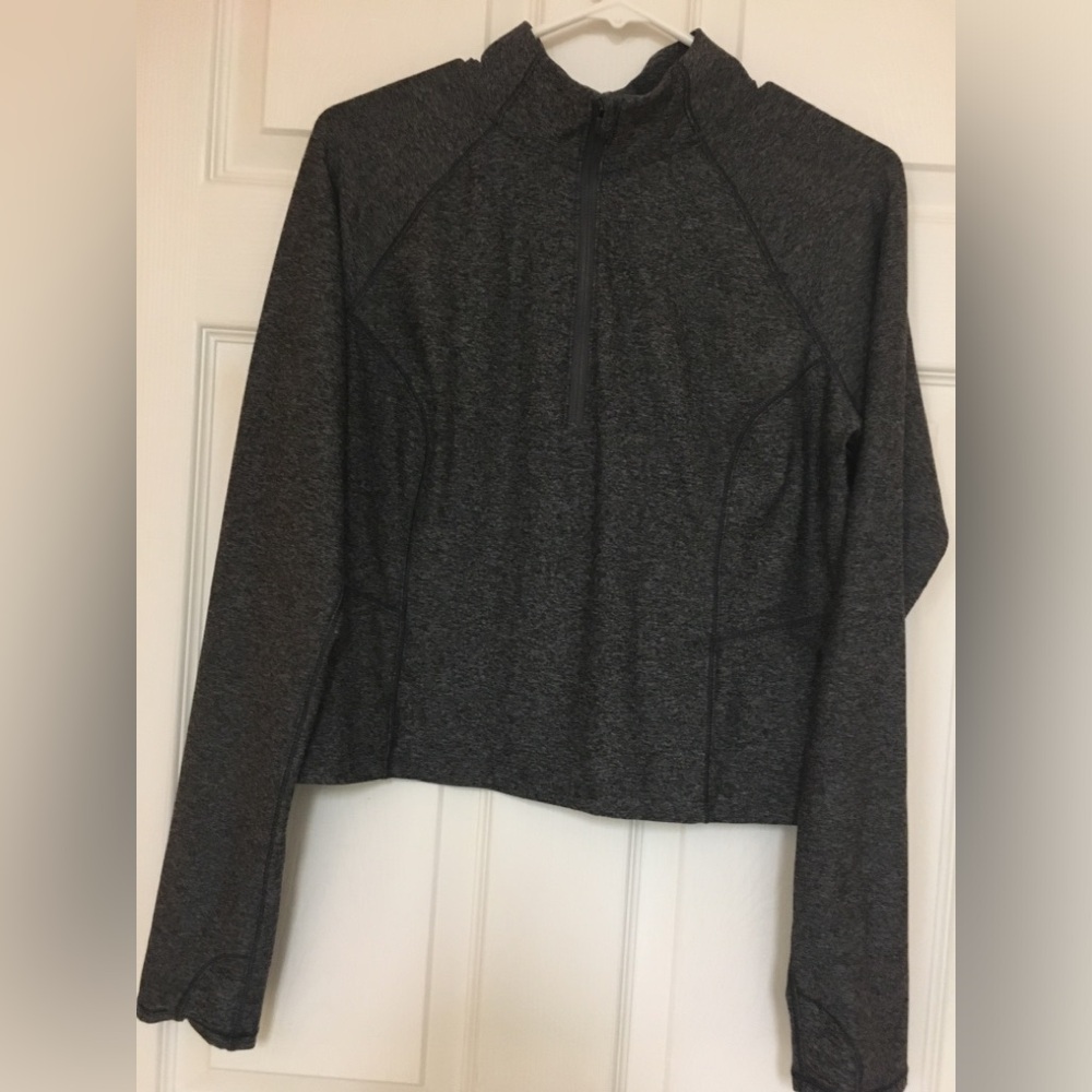 Women's Charcoal Gray Zip-Front Athletic Top